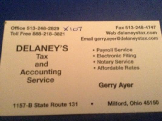 Delaney's tax and accounting service