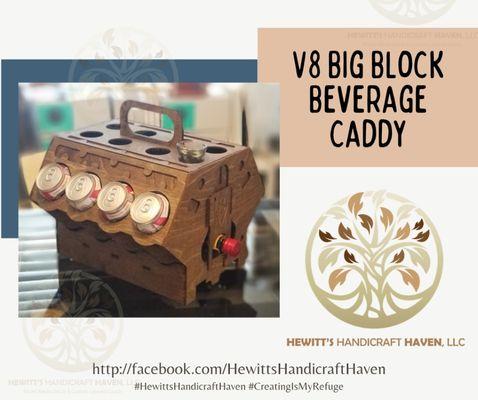 Big Block Beverage Caddy made by Hewitt's Handicraft Haven.