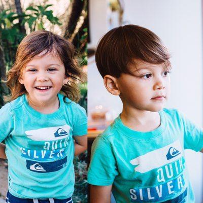 My son'a first haircut before/after by Ronnie