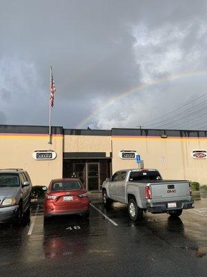 A rainbow over Sanctity!