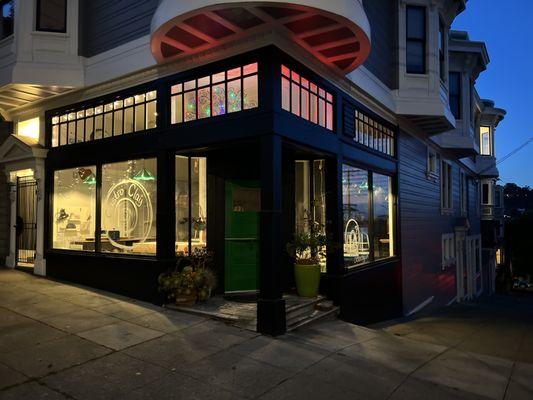 The studio at night!