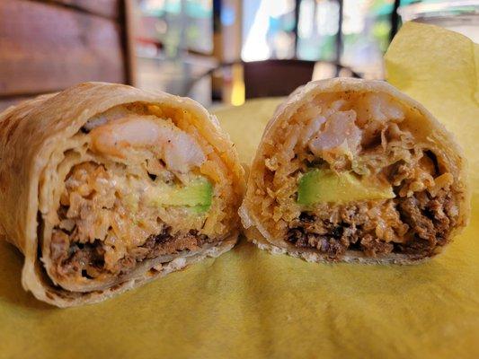 Surf and turf. Small but good.