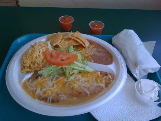 Tuesday's special, chili relleno and taco combo