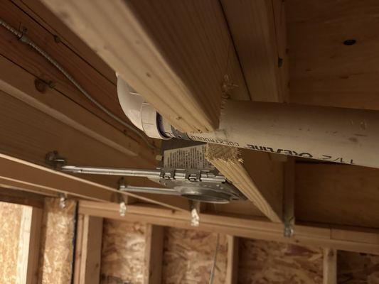 Cut into my roof rafters which I now have to repair.