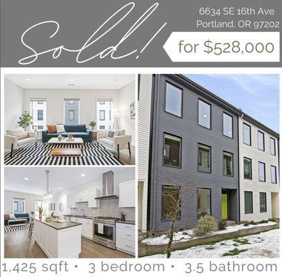 SOLD | Huge congrats to my sellers on closing on their Portland townhouse and starting their next journey in a place where it all began
