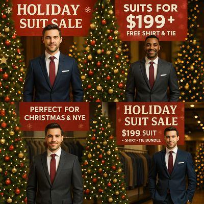 Holiday Suits on Sale
$199 Suit, Shirt & Tie Deals