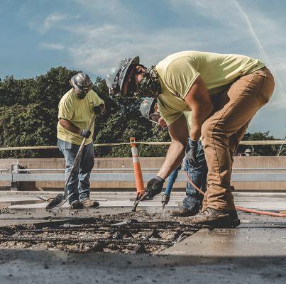 LRT Restoration Technologies coworker in the field.