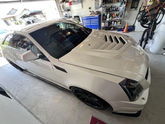 Carbon Fiber hood painted to match my oem Diamond White paint!