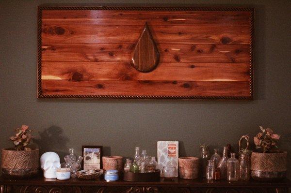 Handmade wood sign by Micheal Tyler Clark.