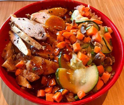 Build your own bowl! Got extra protein this time. 8/18/2017