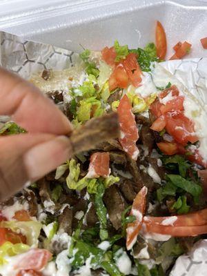 Toothpick size hard meat