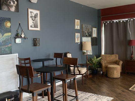 Welcoming seating just asking you to sit back and enjoy the ambiance and wonderful coffees