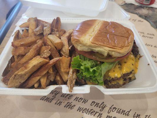 Double Cheeseburger and fries