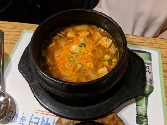 56. (Combination) Pork bulgogi + bean paste stew. $17.99. Pictured: Bean paste stew only.