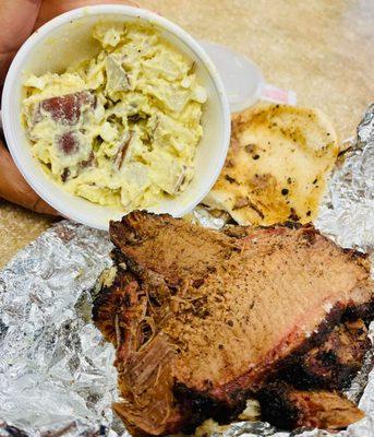 Texas style brisket and potato salad