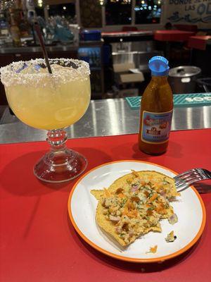 Fish ceviche and a yummy (not too sweet) margarita