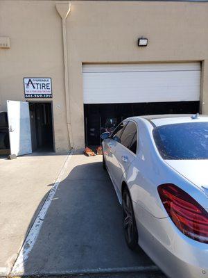 My car and the door to enter.