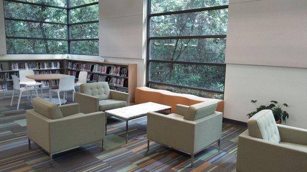 Here you see the "livable forest" that is Kingwood outside and seating that reminded me of a Cutlass Supreme I once had.