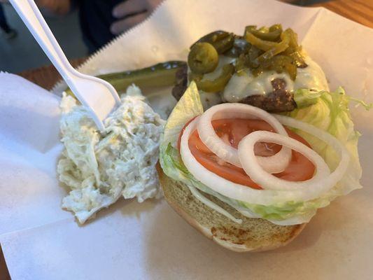 The Snapping Turtle Burger with Cole slaw