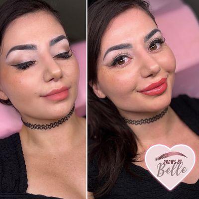 Lip blush before and after