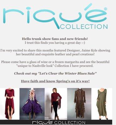 Great trunk show next weekend Fashion and Fun!