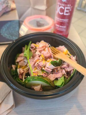 6 inch salad with ham and roast beef