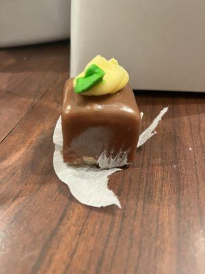 All the paper stuck to my chocolate petit fours