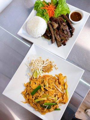 Pad Thai and Crying Tiger Beef