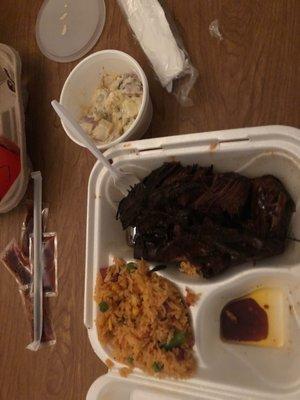 So let me tell you this beef rib and homemade potato salad with Jollof rice ! We will be back