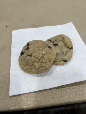 Homemade chocolate chip cookies