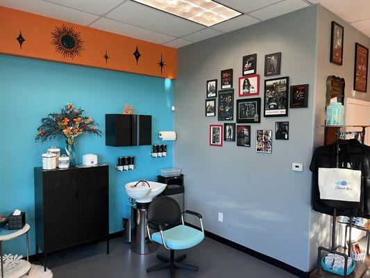 Shampoo and waxing area