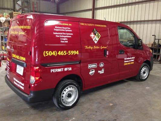 Our service vehicles are fully equipped to provide on-site service of fire extinguishers and Ansul kitchen fire systems.