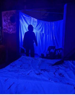 Michael Myers is always ready for a scare at the Junkyard Haunted House. The Junkyard Haunted House is the cheapest haunted house in Dallas.