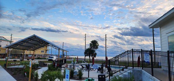 Pool and Cabana overlooking the Bay