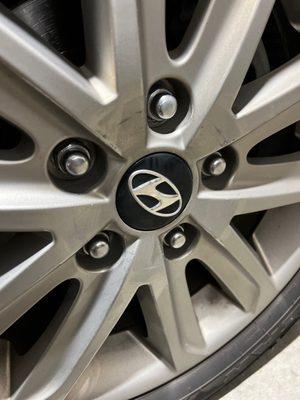 Scratches from wheel balancing