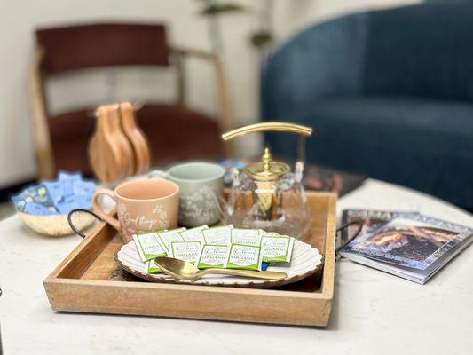 Some refreshments for patients while waiting.
