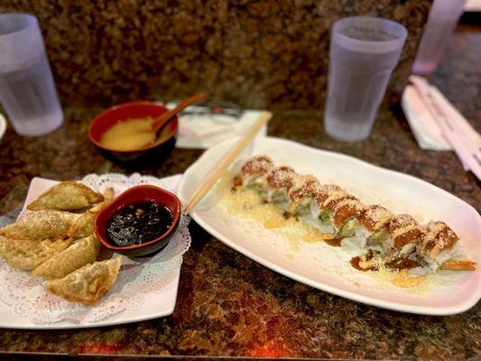 4. Gyoza (6pcs) and miso soup