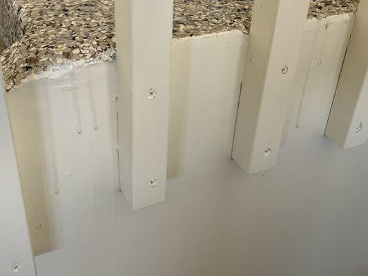 Clear coat overrun from the stairs