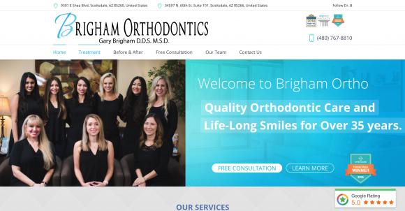 Website design for Brigham Orthodontics