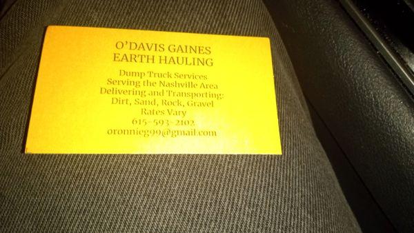 O Davis Gaines Earth Hauling