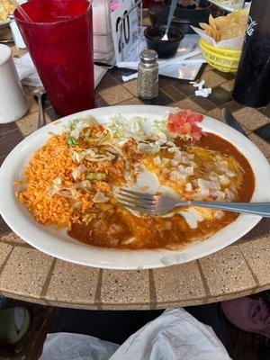 Lunch. Cheese enchiladas