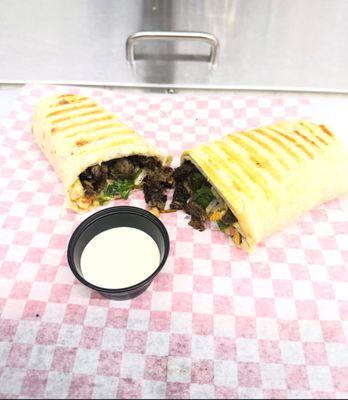 Beef shawarma wrap