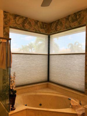 Duolite honeycomb shades allow a combination of privacy, light control and view