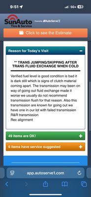 You don't check the "fuel" to find out the condition of the transmission oil..