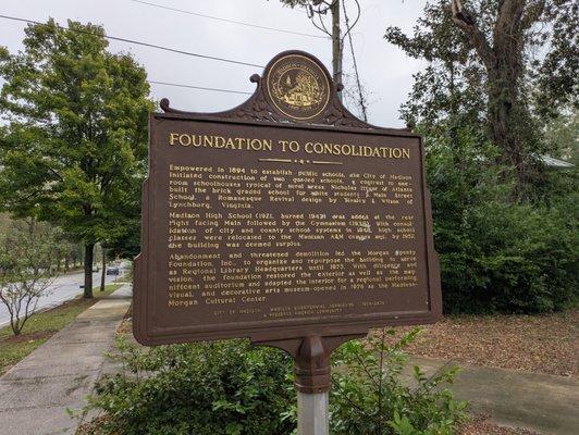 Foundation to Consolidation Historical Marker, Madison