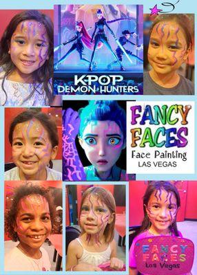 K Pop demon hunter facepaint idea. This will be a big hit this year .