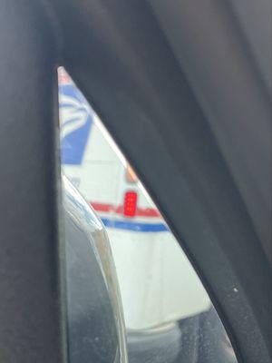 Gap between the film and the window.