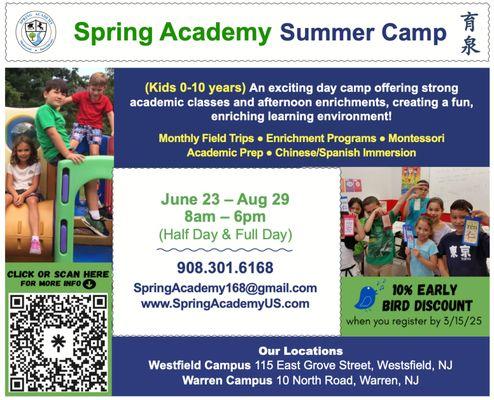 Join us for the 2025 summer camp, get a taste of Montessori and foreign language, as well as various fun themed projects!