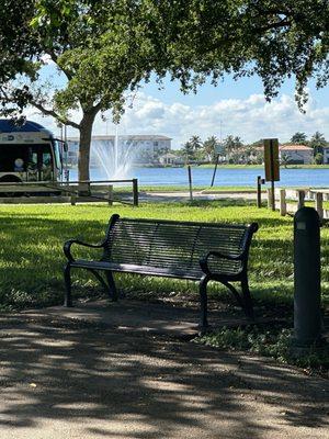 Benches throughout the walking trail