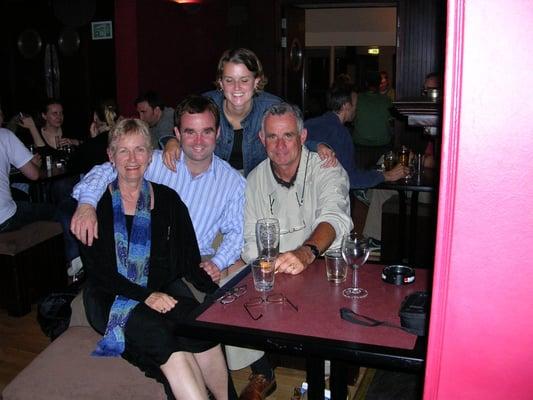 Enjoying a night out in Dublin, with two of our four children.